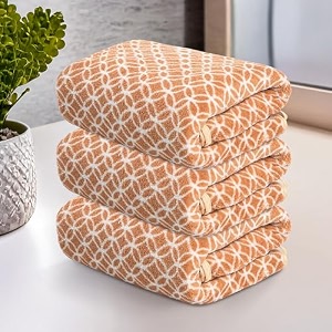 kuber industries 3 pcs microfiber 19x38 inch soft face towels for women and men  280 gsm quick dry amp absorbent hanging hand towels for wash basin bathroom kitchen and home  circle - golden