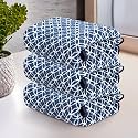 Kuber Industries 3 Pcs Microfiber 19x38 Inch Soft Face Towels for Women and Men | 280 GSM Quick Dry & Absorbent Hanging Hand Towels for Wash Basin Bathroom, Kitchen and Home | Circle - Blue