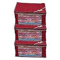 Kuber Industries 3 Piece 3 Layered Quilted Cotton Saree Cover Set, Maroon (K040_1)