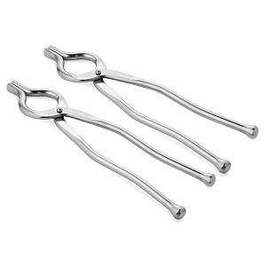 kuber industries 2 pieces stainless steel pakkad kitchen tong silver