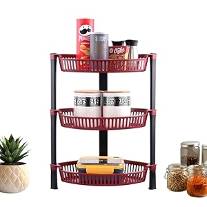 kuber industries plastic 4-tier collapsible multi-purpose storage rack  onion potato rack for kitchen home bathroom amp vanity  fruits amp vegetables basket shelf stand  brown