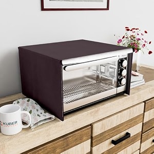 kuber industries 30 ltr dustproof full microwave cover with zip  convection otg oven amp accessories kitchen decor  flower print - brown