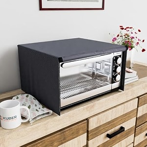 kuber industries 30 ltr dustproof full microwave cover with zip  convection otg oven amp accessories kitchen decor  checkered - grey