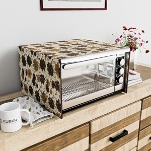 kuber industries 30 ltr dustproof full microwave cover  otg oven accessories for durable amp dustroof kitchen decor  flowers brown
