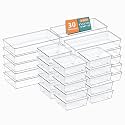 Kuber Industries 99 Pcs Set Multi-Purpose Transparent Drawer Organizers | Plastic Trays for Storage Kitchen &amp; Aesthetic Dressing Table Organisers for Cosmetics, Makeup &amp; Stationery | Transparent