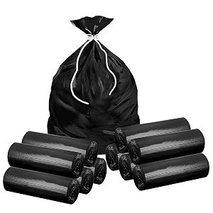 kuber industries 300 pcs garbage bags small  plastic bags for dustbin  dust bin covers for daily waste  trash bags for kitchen bathroom amp office  black