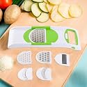 Kuber Industries Plastic 6 in 1 Vegetable Grater and Slicer for Kitchen | Manual Sabji Cutter, Potato Chips Slicer &amp; Cheese Grater | Kitchen Gadgets for Kadukash &amp; Ginger Garlic Grater | Multicolor
