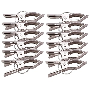 kuber industries 36 piece steel cloth drying clip silver
