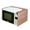 Kuber Industries 3D Checkered Design PVC Microwave Oven Full Closure Cover for 23 Litre (Light Brown)-KUBMART09979