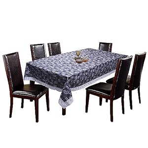 kuber industries 3d checkered print table cloth 6 seaterwaterproof dining table cover 6 seatertable protector for indoor amp outdoor 90x60 grey