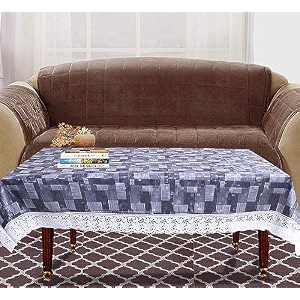 kuber industries center table cover  40x60 inch  jute fabric table cloth  tabletop cover  4 seater kitchen tea table cover  decorative table cover  study  grey