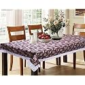 Kuber Industries 3D Checkered Print Table Cloth 6 Seater|Waterproof Dining Table Cover 6 Seater|Table Protector for Indoor &amp; Outdoor 90x60 (Brown)