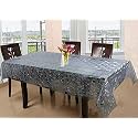 Kuber Industries 3D Stone Design PVC 6 Seater Dinning Table Cover - White (CTKTC03520)
