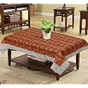 Kuber Industries 3D Wooden Print Table Cloth 4 Seater|Waterproof Center Table Cover|Table Protector for Indoor &amp; Outdoor 60x40 (Brown)