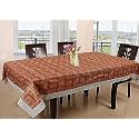 Kuber Industries 3D Wooden Print Table Cloth 6 Seater|Waterproof Dining Table Cover 6 Seater|Table Protector for Indoor &amp; Outdoor 90x60 (Brown)