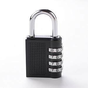 kuber industries 4 digit combination padlockkeyless luggage lock-pack of 2 black