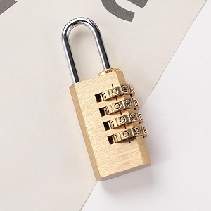 kuber industries 4 digit combination padlockkeyless luggage lock brass