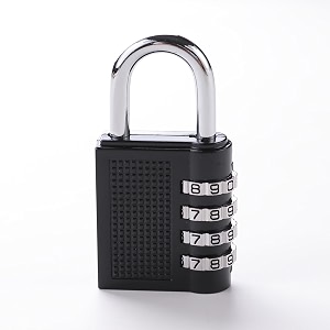 kuber industries 4 digit combination padlockkeyless luggage lock black