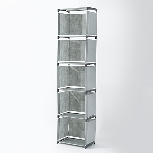 kuber industries pack of 4 5 layer book rack  book cabinet shelves for bedroom office living room  storage shelve for books storage organizer  adjustable shelf rack  sj05g  grey