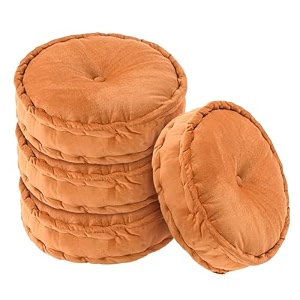 kuber industries 4 pcs heavy velvet 16 inch chair pad for dining office amp home  soft cushion with center tuft  support for long sitting  golden