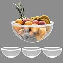 Kuber Industries 4 Pcs Metal Fruits &amp; Vegetables Basket Bowl | Veggie Baskets for Dining Table Accessories | Storage Bowls for Decorative Pantry, Home &amp; Kitchen Multi-Purpose Use - White