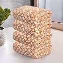Kuber Industries 4 Pcs Microfiber 19x38 Inch Soft Face Towels for Women and Men | 280 GSM Quick Dry &amp; Absorbent Hanging Hand Towels for Wash Basin Bathroom, Kitchen and Home | Circle - Golden