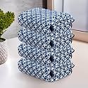 Kuber Industries 4 Pcs Microfiber 19x38 Inch Soft Face Towels for Women and Men | 280 GSM Quick Dry &amp; Absorbent Hanging Hand Towels for Wash Basin Bathroom, Kitchen and Home | Circle - Blue