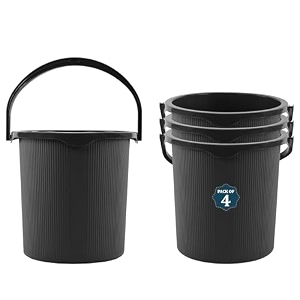 kuber industries 25 ltr plastic bucket for bathroom  sturdy and easy grip handle  big bucket for bathing  magnite 25  grey