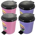 Kuber Industries 4 Pieces Table Top Desk Garbage Dustbin Trash for Office Home Work Place,2 LTR(Pink &amp; Purple) (KUBMART010363)