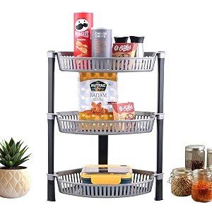kuber industries plastic 3-tier collapsible multi-purpose storage rack  onion potato rack for kitchen home bathroom amp vanity  fruits amp vegetables basket shelf stand  silver