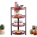 Kuber Industries Plastic 4-Tier Collapsible Multi-Purpose Storage Rack | Onion Potato Rack for Kitchen, Home, Bathroom & Vanity | Fruits & Vegetables Basket Shelf Stand | Brown