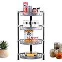 Kuber Industries Plastic 3-Tier Collapsible Multi-Purpose Storage Rack | Onion Potato Rack for Kitchen, Home, Bathroom &amp; Vanity | Fruits &amp; Vegetables Basket Shelf Stand | Silver