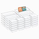 Kuber Industries 99 Pcs Set Multi-Purpose Transparent Drawer Organizers | Plastic Trays for Storage Kitchen & Aesthetic Dressing Table Organisers for Cosmetics, Makeup & Stationery | Transparent