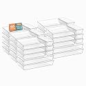 Kuber Industries 40 Pcs Set Multi-Purpose Transparent Drawer Organizers | Plastic Trays for Storage Kitchen &amp; Aesthetic Dressing Table Organisers for Cosmetics, Makeup &amp; Stationery | Transparent