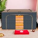 Kuber Industries 44 Liter Clothes Storage Box | Foldable Steel Frame Clothes Organizer | Storage Box For Wardrobe-Saree-Shirts And Blankets | Underbed Storage Bag | Dot Print | Navy Blue