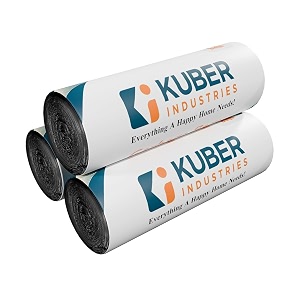 kuber industries 45 pcs large garbage bags  plastic bags for dustbin  dust bin covers for daily waste  trash bags for kitchen bathroom amp office  black