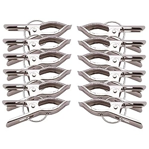 kuber industries 36 piece steel cloth drying clip silver