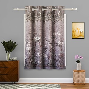 kuber industries 5 feet window curtains for living room  curtains for balcony bedroom amp pooja room  knited print - brown