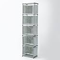 Kuber Industries 5 Layer Book Rack | Book Cabinet Shelves for Bedroom Office Living Room | Storage Shelve for Books Storage Organizer | Multipurpose Strong Build Adjustable Shelf Rack | SJ05G | Grey