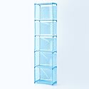 Kuber Industries 5 Layer Book Rack | Book Cabinet Shelves for Bedroom Office Living Room | Storage Shelve for Books Storage Organizer | Multipurpose Strong Build Adjustable Shelf Rack | SJ05B | Blue