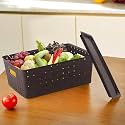 Kuber Industries 5 LTR Stackable Plastic Storage Box with Lid | Multi-Purpose Basket for Storage &amp; Home Organizer for Kitchen, Stationary, Medicine &amp; Pooja Item | Cannes Pattern - Brown