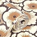 Kuber Industries 5 Meter PVC Shelf Liners for Kitchen Shelves | Cupboard Mats Roll for Wardrobe | Drawer and Fridge Shelf Mat Roll | Cabinet Liners for Shelves | Flower - Cream &amp; Brown