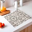 Kuber Industries 5 Meters Waterproof &amp; Durable Kitchen Mats for Shelf Liner Roll | Wipeable Fridge Sheets for Shelves Cabinet Drawer | Triangle Print - Grey