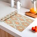 Kuber Industries 5 Meters Waterproof &amp; Durable Kitchen Mats for Shelf Liner Roll | Wipeable Fridge Sheets for Shelves Cabinet Drawer | Gripper Design - Green &amp; Orange