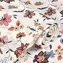 Kuber Industries 5 Mtr PVC Waterproof Shelf Liners for Kitchen Shelves | Cupboard Mat for Wardrobe | Kitchen Shelf Mats Roll | Rose Design - White
