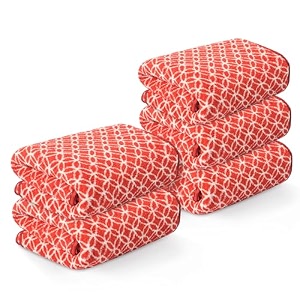 kuber industries 5 pcs microfiber 19x38 inch soft face towels for women and men  280 gsm quick dry amp absorbent hanging hand towels for wash basin bathroom kitchen and home  circle - red