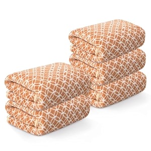kuber industries 5 pcs microfiber 19x38 inch soft face towels for women and men  280 gsm quick dry amp absorbent hanging hand towels for wash basin bathroom kitchen and home  circle - golden