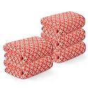 Kuber Industries 5 Pcs Microfiber 19x38 Inch Soft Face Towels for Women and Men | 280 GSM Quick Dry &amp; Absorbent Hanging Hand Towels for Wash Basin Bathroom, Kitchen and Home | Circle - Red