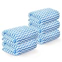 Kuber Industries 5 Pcs Microfiber 19x38 Inch Soft Face Towels for Women and Men | 280 GSM Quick Dry &amp; Absorbent Hanging Hand Towels for Wash Basin Bathroom, Kitchen and Home | Zig Zag - Blue