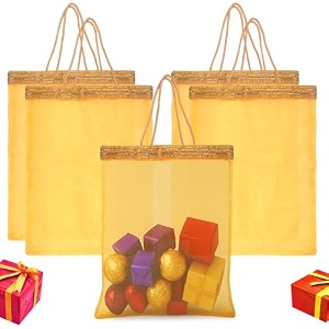 kuber industries paper plastic non woven gift bag totecarry bags with handles party favor pack of 50- flowerpink f_26_kubbmart016974